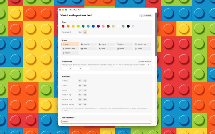 Identifying a LEGO part from the catalog