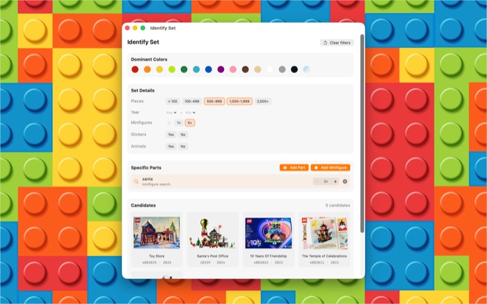 Identifying a LEGO set from the catalog